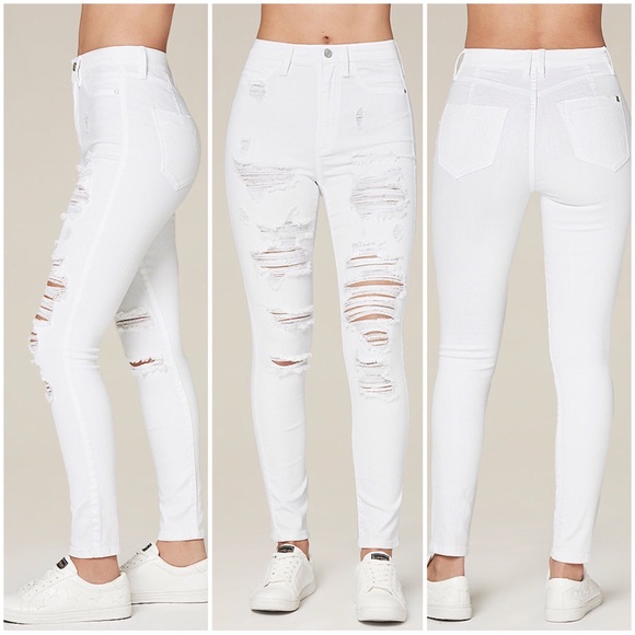 bebe white jeans